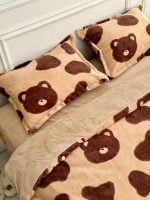 плюшевий теплий комплект Ведмідь коричневий